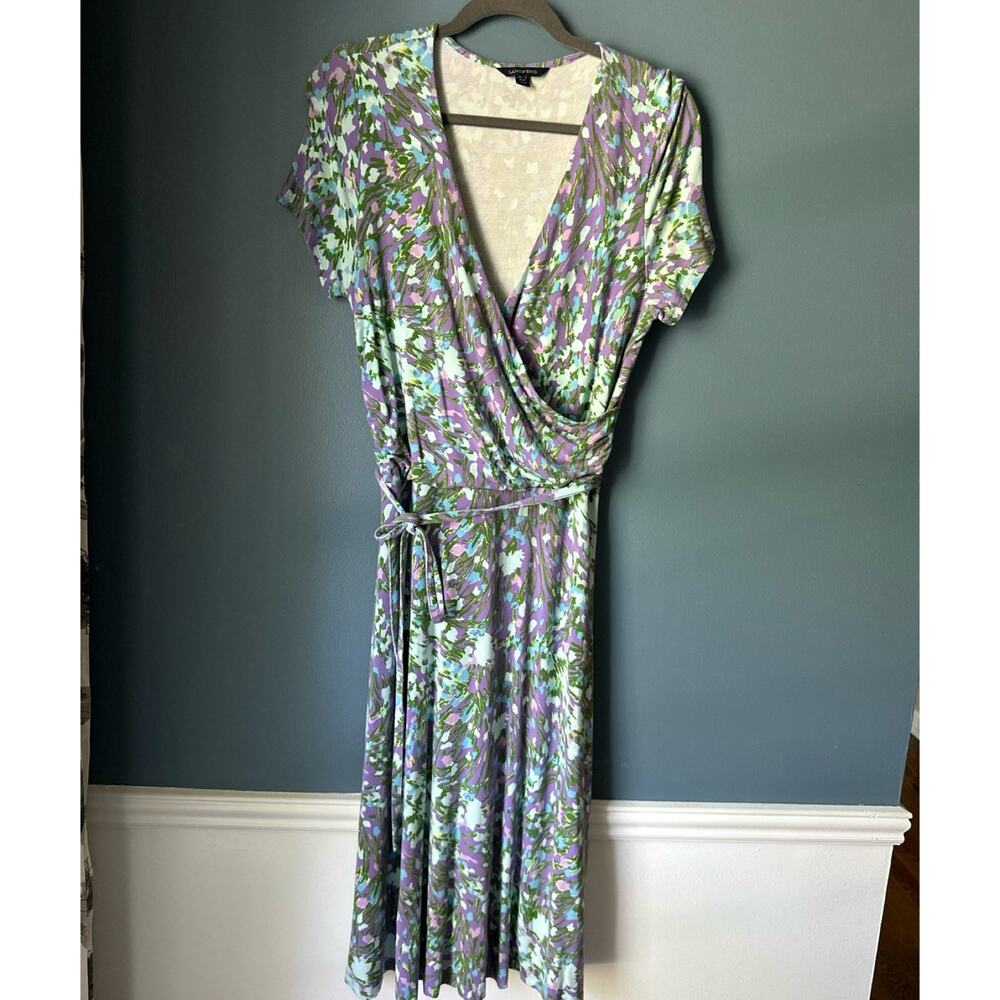 Lands end lavender watercolor floral dress